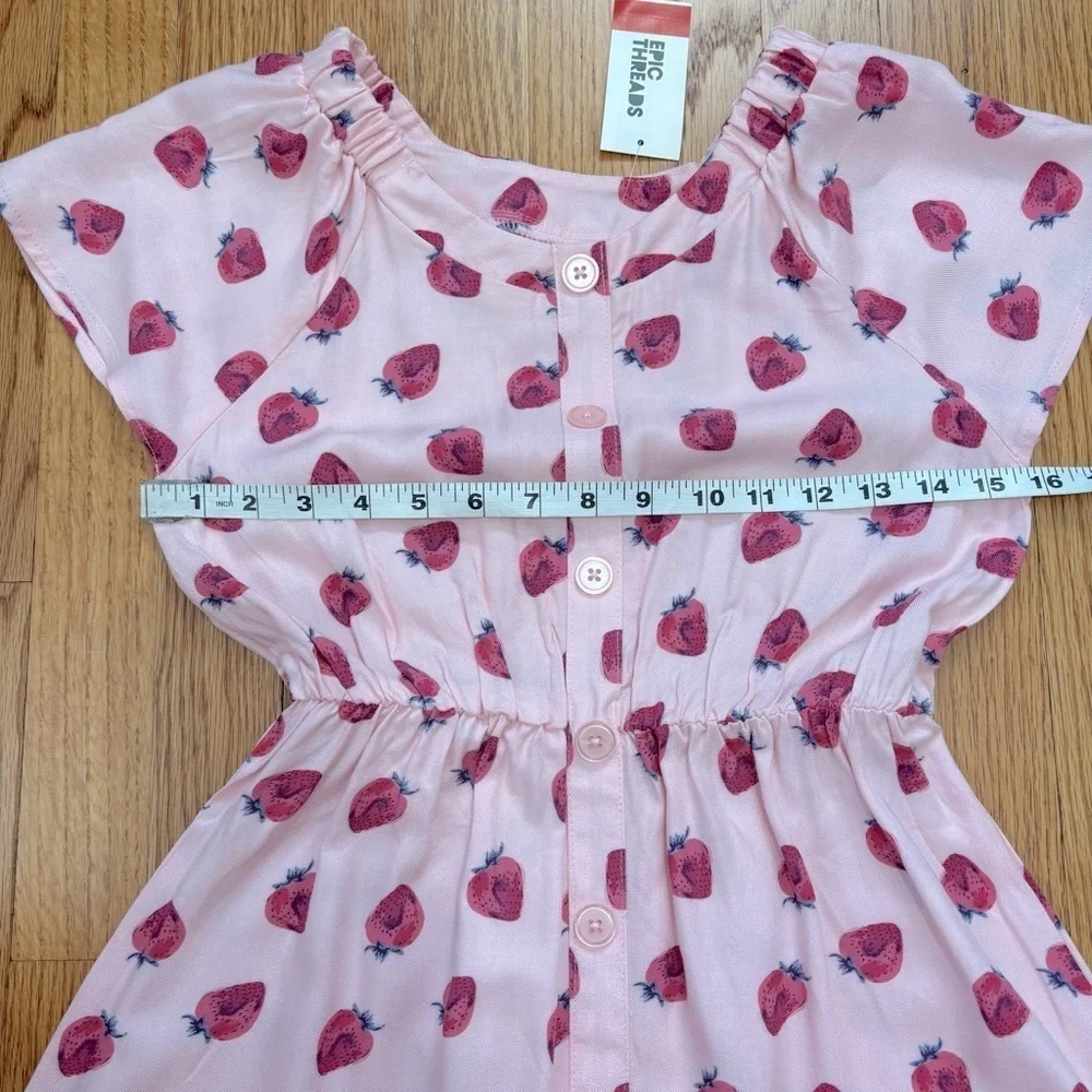 Epic Threads big kids girls novelty pink strawberry pullover peasant dress